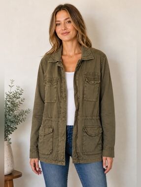 Sonoma Military-Style Olive Utility Jacket